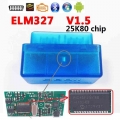 ELM327 V1.5 Chip PIC18F25K80 ELM327 Bluetooth V1.5 Auto Code Reader 25K80 mini ELM 327 for Android Symbian FW V1.5 car scanner|M