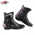 Men Motorcycle Boots Pu Leather Motorsport Riding Racing Boots Motocross Mx Shoes Motorbike Bike Speed Protective Gear - Boots -