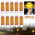 10 Pack 12V Amber Side Marker Light Clearance 12 LED Truck Trailer For Peterbilt Truck Warning Light|Truck Light System| - Off