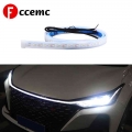 Car Led Hood Light Strip Flexible White Running Daytime Lights Decorative Backlight Long Atmosphere Lamp For Most Vehicles 12v -