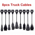 Truck Cables For OBDIICAT TCS Pro OBD2 Delphi DS150 Full Set 8pcs Trucks Cables Diagnostic Tool Connect Cable|Car Dia