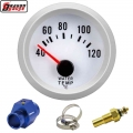 Dragon 2" 52mm Auto Car Refit Blue Light Water Temperature Gauge 40~120 Celsius Temp T Fitting Joint Pipe Meter Free Shipp