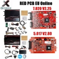 Newest KESS KTAG 4LED Red PCB V7.020 SW V2.25 EU Version Unlimited Token V5.017 V2.80 Multi Language Online Version 7.020 5.017|