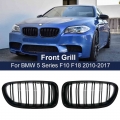 Car Gloss Black Kidney Grill Dual Slats Racing Grill For BMW 5 Series F10 F11 F18 520d 530d 540i 2010 2017 Replacement Part|Raci