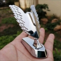 1 Pcs New 3D Metal Wing Eagle Logo Front Bonnet Emblem Car Styling Stand Hood Badge Decal Car Stickers Car Accessories