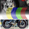 16Pcs Wheel Sticker Reflective Rim Stripe Tape Car Bike Motorcycle Fit For 18 Inch Tire Car Styling Decor Motorcycle Accessories