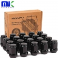 Mikkuppa 1/2-20 Lug Nuts For Jeep Wrangler/ Liberty/ Grand Cherokee Aftermarket Wheel 20 Pcs Black Or Chrome Closed End Lug Nuts