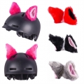 2pcs/pair Cute Motorcycle Helmet Plush Cat Ears Decor Helmet Styling Sticker Cosplay Decoration Helmet Accessories - Helmets - O