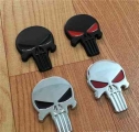 1x Car Styling 3d Sun-proof Stickers Metal Punisher Skull Emblem Decal Badge Car Waterproof Sticker Auto Black Sliver