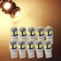 10pcs T10 5050 5smd 5 Smd Warm White Led Car Truck Light Wedge Lamp Indicator Bulbs Super Bright Dc 12v 24v - Signal Lamp - Offi