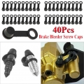 40pcs Brake Caliper Bleeder Screw Cap Pump Dust Cover Cap Rubber Dust Cover Dustproof For Motorcycle Car Grease Zerk Fitting - N