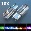 Super Bright 2/10 Pcs W5w 194 T10 Led Glass Housing Cob Car Bulb 6000k White Green Blue Red Wedge License Plate Lamp Dome Light