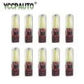 Yccpauto 10pcs T10 Led 168 194 W5w Cob Filament Bulbs 6000k 4300k Car Led Side Marker Lamp Glass Shell Auto Wedge Lights 12v - S