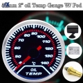 Universal Auto 52mm 2" Oil Temp Gauge W/ Pod Bracket Cup Pannel Dashboard Red Pointer Needle 1/8NPT Sensor 40~140℃ Temperat