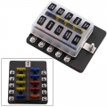 Car Fuse Box 10 Ways Fuse Holder 12V Fuse Box Plastic Cover With LED Indicator Light Fuse for Car Boat Marine Trike|Fuses| - O