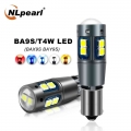 Nlpearl 2x Signal Lamp BA9S T4W Led Bulb BAX9S BAY9S H21W H6W LED 12V Car Led Bulb Canbus 3030 Chips Interior Light Dome Lamp|