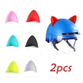 2 Pcs Cute Helmet Cat Ears Decoration Helmet Styling Strong Adhesive Stickers Motorcycle Electric Helmet Accessories - Helmets -