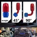 AN4 AN6 AN8 AN10 Straight 45 90 Degree Oil Fuel Swivel Hose End Fitting Oil Hose End Adaptor Kit Red Blue|Fuel Supply & Trea