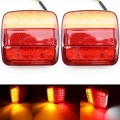 2pcs 12V Trailer Truck Caravan 26LED Taillight Tail Light Turn Signal Indicator Brake Stop Lamp Number Plate Light Rear Reverse|