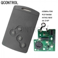 QCONTROL 4 Buttons Smart Remote Key Smart card 433MHz PCF7945/7953 Chip For Renault Clio IV Captur uncut VA2 blade 4A chip|Car