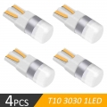 4 Pcs Super Bright 3030 Smd T10 Led W5w Car Dome Light Auto Clearance Reading Lamp 12 Vehicle Door Bulb Accessories White 6000k