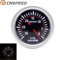 Cnspeed Universal 12v Car Auto Pointer Vacuum Gauge 0~30 In.hg 2"52 Mm Smoke Len Vacuum Meter White Led Digital - Vacuum Ga