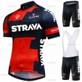 STRAVA Men's Cycling Clothing Road Uniform Cycling Set Summer Breathable Bicycle Clothes MTB Sportswear Men's Bike Cloth