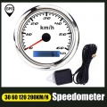 85mm Gps Speedometer Digital Gauge 30 60 120 200 Kmh Odometer For Marine Boat Car Atv Truck Red Backlight With Gps Antenna - Spe