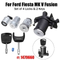 Set Of 4 Lock Door Ignition Barrel With 2 Keys 1479660 Ignition Switch Door Lock Trunk Lock For Ford Fiesta Mk V Fusion - Locks