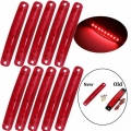 10pcs Red 9LED Bus Truck Trailer Truck 24V LED Lights Side Marker Light Waterproof LED Light Tail Indicator Parking Light|Truck