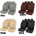 Universal Car Seat Cover Protector Pu Leather Front & Rear Seat Back Cushion Pad Mat Backrest For Auto Interior Truck Suv Se