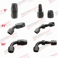 AN4 AN6 AN8 AN10 AN12 AN16 AN20 Straight 0°/45°/90° Degree Swivel Oil Fuel Line Hose End Fitting Adaptor Black|Fuel Supply &