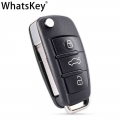 Whatskey 3 Buttons Flip Car Remote Folding Key Cover Shell Fob Case Key For Audi Q3 A4 A6 - Car Key - ebikpro.c