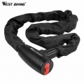 west biking lock with key security bike accessories chain scooter Motorcycle Bicycle theft deterrent goods anti theft is great|B