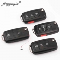 jingyuqin 10pcs 2/3/4/5 Button Folding Remote Key Shell for VW Tiguan Golf Sagitar Polo MK6 Touareg SEAT Flip Case Fob|shell key