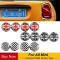 4pcs/set Car License Plate Fixed Bolt Screw Caps Emblem Decal For Bmw Mini Cooper Jcw One S Countryman Car Styling Accessories -