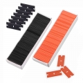 FOSHIO 100/200pcs 1.5" Plastic Razor Blade Carbon Fiber Vinyl Squeegee Cleaning Tool Car Wrapping Sticker Remover Window Ti