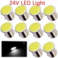 10pcs Car Led Light 1156 Ba15s Cob*12smd For Truck Drl Daytime Running Lamp 1157 Bay15d Reverse Stop Signal Bulb 24v Accessories