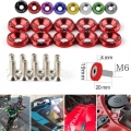 10pcs M6 Universal Refit Fasteners Fender Washer Bumper Engine Screws License Plate Scooter Bolts Auto Accessories Car Styling|N