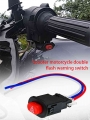 Motorcycle Double Flash Switch Hazard Light Switch Button Flash Warning Scooter Electric Vehicle Modified Emergency Signal Lamp|