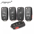 Jingyuqin 2/3/4/5 Button Folding Remote Car Key Shell Flip Fob For Vw Polo Golf Mk6 Tiguan Touareg 202ad 202h 202q - Car Key - O