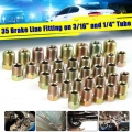 100% Brand New 35pcs Brake Line Fitting Nuts Kit For Inverted Flares On 3/16 & 1/4 Tube Tubing|Nuts & Bolts| - Officem