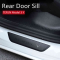 Tefun For Tesla Model 3 Y Original Car Rear Door Sill Decoration Sticker Model 3 2021 Accessories Pedal Protection Strip - Inter