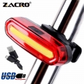 Zacro Bicycle Rear Light Cob Bicycle Led Light Rechargeable USB Safety Taillight Cycling Waterproof Mtb Tail Light Back Lamp|Bic