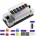 Mini Car Fuse For Car Boat 6/12 Ways Holder Fuse 12v 24v Blade Modified Fuse Box Terminal Block With Led Worning Light - Fuses -