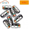 Zztzz 32-36psi Tpms Tire Pressure Monitor Valve Stem Cap Tyre Sensor Indicator 3 Color Eye Alert 8pcs - Valve Stems & Caps -