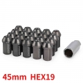 Alloy Aluminum 7075 T6 19HEX Rays Wheel Nuts Lug Nuts M12x1.5 M12x1.25 Length 42mm With 7 Side Lock Nuts Anti Theft Security Key