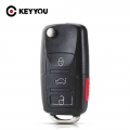 KEYYOU 3+1 4 Buttons Remote Flip Switchblade Key Shell Replacement Key Case Cover For VW Volkswagen Golf Polo MK4 Touran Bora|Ca