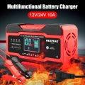 Full Automatic Car Battery Charger 12v 10a Digital Display Battery Charger Power Puls Repair Chargers Wet Dry Lead Acid - Batter