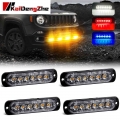 Ultra Thin 6 Chips Car Led Strobe Light Emergency Light Grill Breakdown Auto Flashing For Suv Truck Motorcycle 12-24v Lightbar -